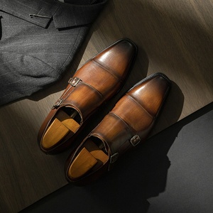 Zapatos de Cuero para Hombre, Transpirables, con Cordones, Punta Cuadrada, Casuales, Diseño Nuevo, en Oferta - Product Image 1