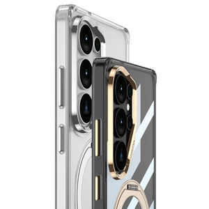 Funda para S26 Ultra con Anillo Magnético y Soporte Giratorio, Compatible con S25, Original GKK, Transparente, TPU+PC, Color Puro, Protección de Cámara - Product Image 3