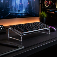 Support de clavier ergonomique incliné en acrylique personnalisé, support OEM à marque privée, rehausseur de clavier mécanique en acrylique massif pour la décoration de bureau