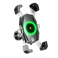 Support de téléphone pour moto avec charge sans fil 15W Rotation à 360 degrés Support de vélo pour la conduite