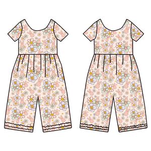 FM 3-7Day OEM/ODM Venta al por mayor Pelele burbuja para bebé niña, de manga larga, con estampado de conejo de Pascua y leopardo, con broche de botón en la entrepierna y espalda con diseño de cuchara, Primavera - Product Image 3