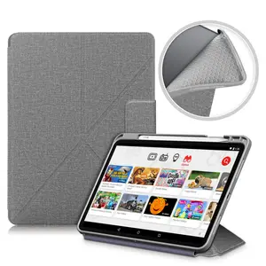 PU deri üç katlı yumuşak TPU arka kapak Tablet iPad kılıfı hava 5 2022 kalemlik standı Flip akıllı kılıf 10.9 inç