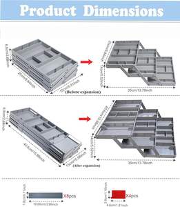 3 Tier <b>Drawer</b> <b>Organizer</b> Expandable Junk <b>Drawer</b> <b>Organizer</b> Multi Level Folding Smart <b>Drawer</b> <b>Organizer</b> for Makeup - Product Image 3