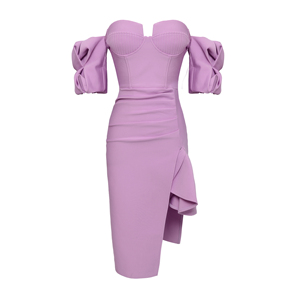 Abiti <span class=keywords><strong>rosa</strong></span> di alta qualità con fasciatura aderente elegante Vestidos a <span class=keywords><strong>maglia</strong></span> abito da Club con fasciatura - Product Image 3