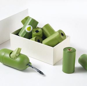 Sacs à déjections pour chiens biodégradables bleus, épais, anti-fuite, portables, avec distributeur, pour petits chiots, avec logo - Product Image 3