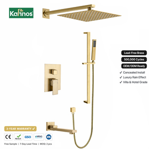 Black Gold <b>Shower</b> Valve Wall <b>Shower</b> <b>Set</b> Stainless Steel Ceramic Rainfall Jet Modern Concealed Single Handle Basin Mixer Faucet - Product Image 1
