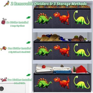 Cajas de juguetes para niños, caja de juguetes grande, organizador de almacenamiento de juguetes para niños y niñas, contenedores de almacenamiento plegables con tapas - Product Image 3