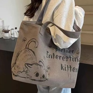 2025 New Canvas <b>Tote</b> Bag Large Capacity Casual Shoulder Bag for Women Shopping Handbag - Product Image 4