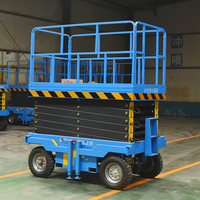 Ucuz Fiyatlı Yarı Otomatik Hidrolik Makaslı Platform 500kg 8m Mobil Havadan Çalışma Platformu