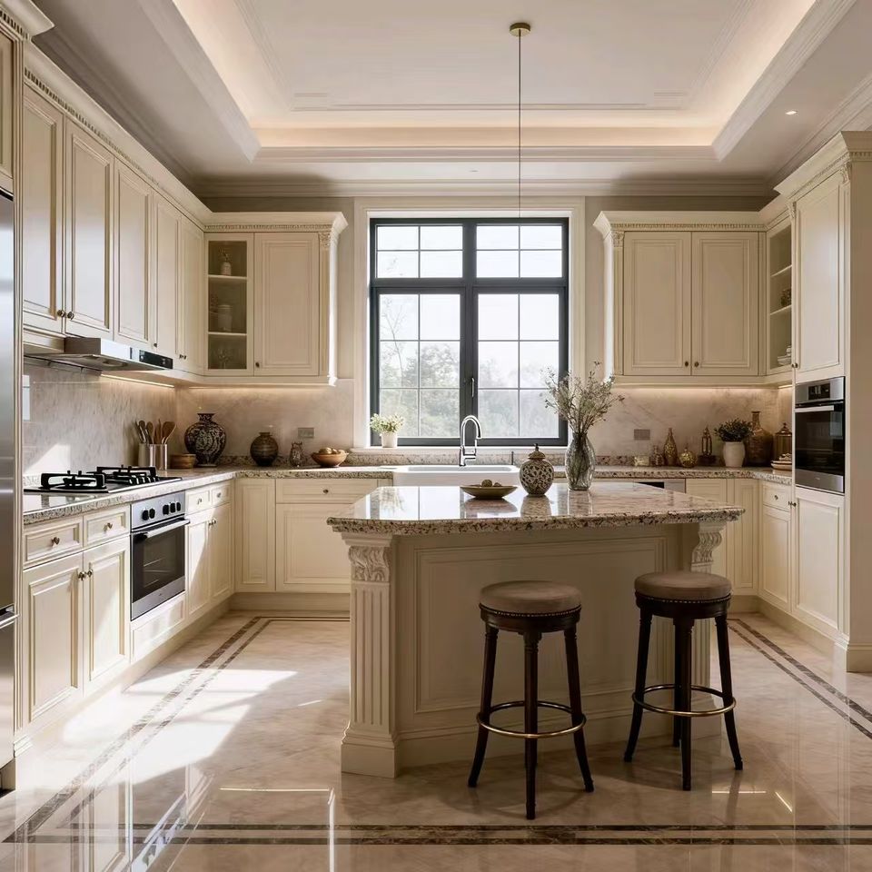 Custom European Luxury Solid Wood Kitchen Cabinets Modular Furniture ...