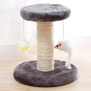Double Layer Cat Scratch Board with a Cat Toy and Balls Interactive Climbing Sisal Rope Cat Tree