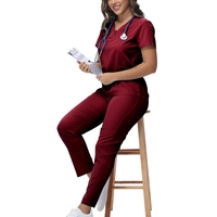Ensemble de tenues d'infirmière tissées personnalisées unisexe avec poches, style jogger élégant pour le personnel de santé, détection d'aiguilles, en stock