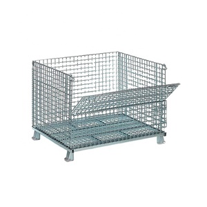 Contenitore in rete metallica per gabbia di sicurezza in acciaio logistico pieghevole, - Product Image 5