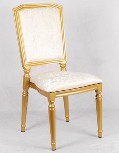 European Style Modern Aluminum Gold Frame <b>Stackable</b> Restaurant <b>Chair</b> | Upholstered Banquet Seating Tapered Legs Hospitality - Product Image 2