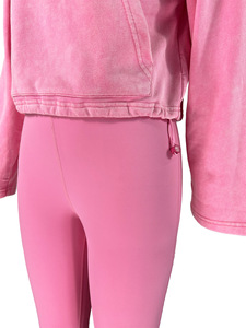 Set di pantaloni da donna invernali di alta qualità Set di pantaloni con cerniera in maglia da donna - Product Image 4