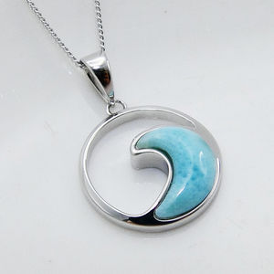 เครื่องประดับเงินแท้ 925 สไตล์ลาริมาร์ ลายคลื่นลาริมาร์ - Product Image 3