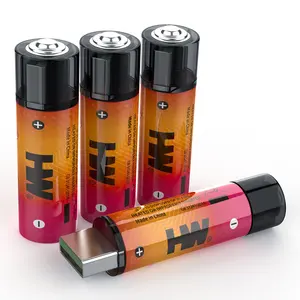 HW Tiger-batería recargable por USB, pila de iones de litio AA, recargable