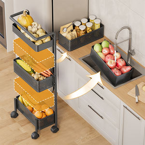 लिविंग रूम के साथ कार्बन स्टील मोबाइल स्नैक भंडारण रैक, लिविंग रूम बाथरूम उपकरण संगठन भंडारण - Product Image 2