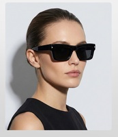 Nouvelles lunettes de soleil en acétate au design rétro rectangulaire polarisées S32237 avec protection UV400 et monture complète, tendance mode
