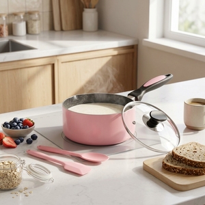 Vente en gros d'usine OEM/ODM : Casserole classique en aluminium antiadhésive à induction effet marbre pour accessoires de cuisine - Product Image 1