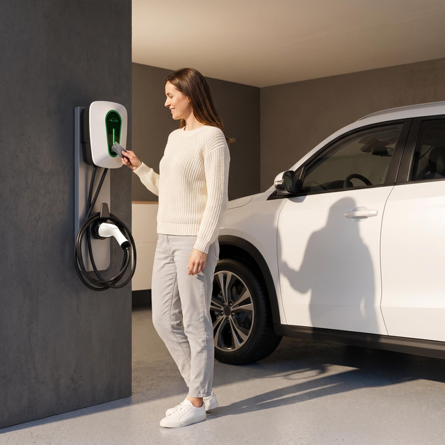 7kw Wall-Mounted EV Charger 32A Fast Electric Vehicle Car Charging Station Home Smart APPWIFI OCPP for BYD Seal Model S Y OEM