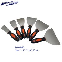 Couteau à enduit industriel robuste de 4 pouces pour le bricolage, lame en acier à haute teneur en carbone, manche ergonomique en plastique bicolore pour murs