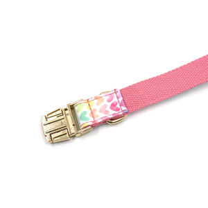 Fabricante Bumopet, <span class=keywords><strong>Collar</strong></span> de perro con hebilla de Metal dorado de lujo, nailon ajustable con bonito diseño de corazón y patrón de impresión para gatos - Product Image 5