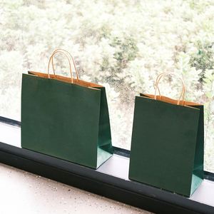 Custom Logo Green <b>Paper</b> Tote <b>Bags</b>, Recyclable Kraft <b>Paper</b> <b>Carrier</b> <b>Bags</b> for Retail Store & Business Gift Giving - Product Image 3