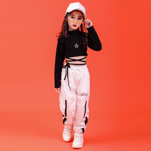 Children Hip Hop Clothing Sweatshirt Black Shirt Top Crop Casual <b>Pants</b> for Girl Jazz <b>Dance</b> Costume Ballroom Dancing Clothes Wear - Product Image 3