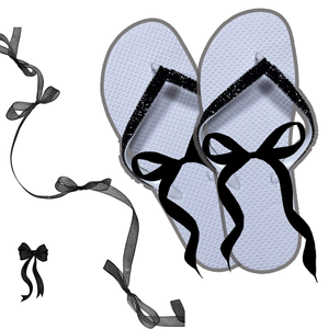 <span class=keywords><strong>Tongs</strong></span> légères personnalisées blanches pour invités de mariage d'été - Cadeaux de fête pour les pieds dansantes - Product Image 1