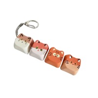 En gros, Porte-clés Fidget anti-stress avec 4 touches LED en forme de chat, clavier miniature, personnalisable