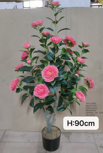 Arbre artificiel de camélia <span class=keywords><strong>Goplus</strong></span> de 36 pouces, réaliste, en plastique/polyester, pour la décoration intérieure, le bureau, la maison, le porche, la pépinière, plante en pot - Product Image 5