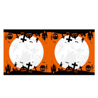 Nappe en plastique d'Halloween 54x108 pouces, motif château de citrouille effrayant, décorations de fête jetables pour la fête des trucs ou des fripes