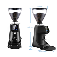 Moulin à café professionnel à meules plates en acier inoxydable de 64 mm pour café avec fonction quantitative