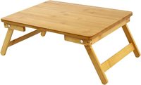 Bureau en bambou pour ordinateur portable avec support réglable pour ordinateur portable Support de moniteur d'ordinateur pour la maison Bureau Chambre Support pliable pour ordinateur portable