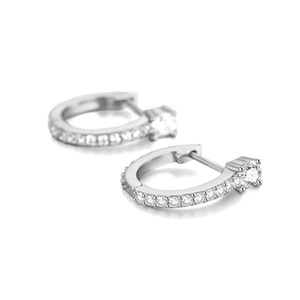 <b>Silver</b> Plated Classic and Trendy 925 <b>Sterling</b> <b>Silver</b> Party Wedding <b>Hoop</b> Earrings - Product Image 3