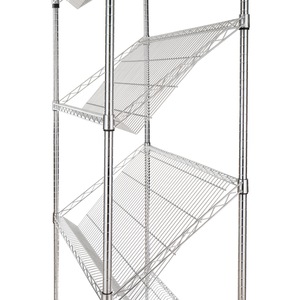 Estantería Metálica Reforzada de 5 Niveles Inclinada, Cromada/Plateada, Tipo Vertical, Fácil Montaje, 250 kg/nivel - Product Image 2