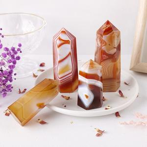 도매 단일 뾰족한 육각형 프리즘 타워 자연 홍옥 치유 돌 민속 공예 홈 장식 - Product Image 5