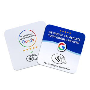 Carte PVC carrée NFC de 100 mm pour avis Google, avec bande adhésive au dos, vente en gros - Product Image 1