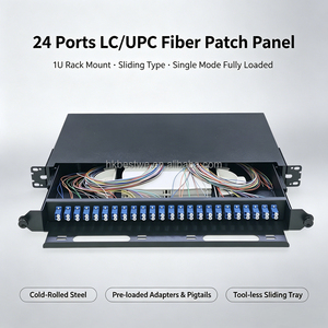 Panel de Conexiones de Fibra Óptica OEM de 24 Puertos FC SC LC, Montaje en Rack 1U, Monomodo, Completamente Equipado, Bandeja Deslizante, Marco de Distribución Óptica - Product Image 2