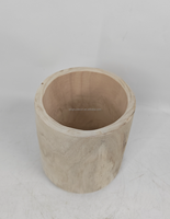 Pot de fleurs en bois massif rustique fabriqué en usine 18x21cm, jardinière en bois de couleur naturelle pour la décoration intérieure et le jardinage