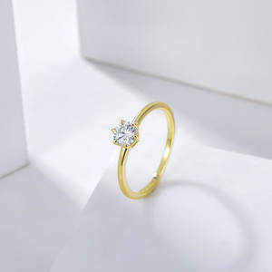 Custom 0.5ct <strong>Moissanite</strong> <strong>Rings</strong> 925 Sterling Silver Women 14K Gold Plated Jewelry Wedding Mossinate Adjustable <strong>Man</strong> Diamond <strong>Ring</strong> - Product Image 4