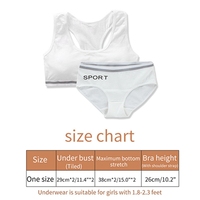Ensemble de sous-vêtements en coton pour filles, soutien-gorge d'entraînement et culottes pour adolescentes, étudiantes, soutien-gorge sans armatures et culottes pour filles de 8 à 16 ans, soutien-gorge de sport