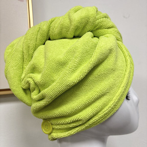 <span class=keywords><strong>Toalla</strong></span> de microfibra para el cabello, turbantes superabsorbentes para el cabello mojado, toallas para la cabeza Antifrizz, toallas de secado rápido con botón - Product Image 4
