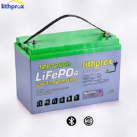 Batterie LiFePO4 12V 120AH Grade A pour Van Life, cycle profond 6K, stockage domestique, BMS intelligent Bluetooth, borne M8, CE RoHS IP67, OEM ODM