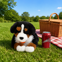 Peluche réaliste de Berger Bernois couché, jouet en peluche en gros, coton PP, en stock, OEM personnalisé, cadeau pour enfants