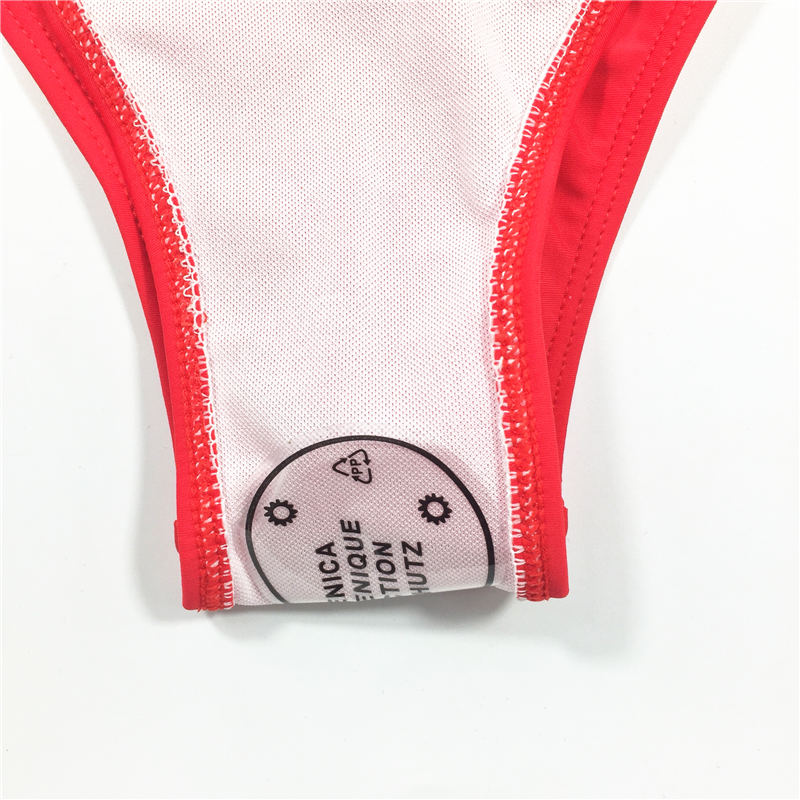 Hot Sale Fashion Sexy Red Halved belt young girl one-piece swimwear