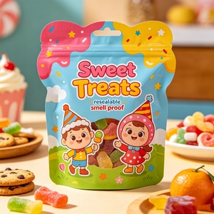 Bolsas de Mylar con Forma Personalizada, a Prueba de Olores, con Diseño de Dibujos Animados, Cierre Hermético, Reutilizables, para Dulces, Gomitas, Galletas, Frutas y Alimentos - Product Image 1