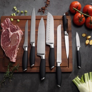 Customize Professional Japanese Chef's <b>Knife</b> Set Stainless Steel Kitchen <b>Knives</b> Set with TPR Coating Hollow Handle - Product Image 6