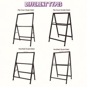 Support de menu portable moderne en alliage d'aluminium, avec lettres interchangeables, format A, 60x90cm, noir, sur roulettes - Vente chaude - Product Image 2